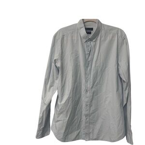 Massimo Dutti sky blue shirt with patch elbows
